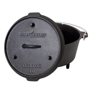 Image of a black Deluxe Dutch Oven