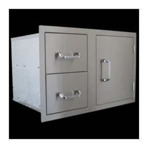 Stainless Steel Single Door with 2 Draws